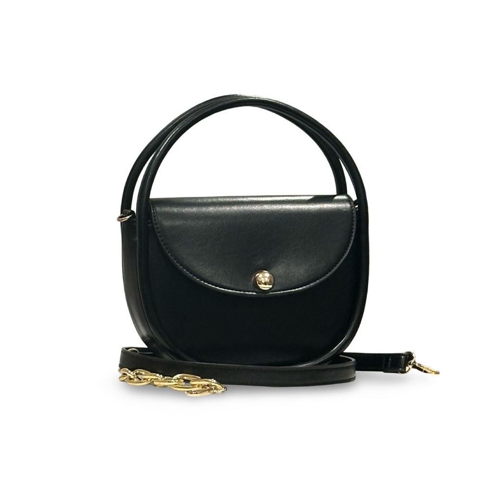 Urban Expressions Structured black vegan Leather 2 way bag with crossbody strap